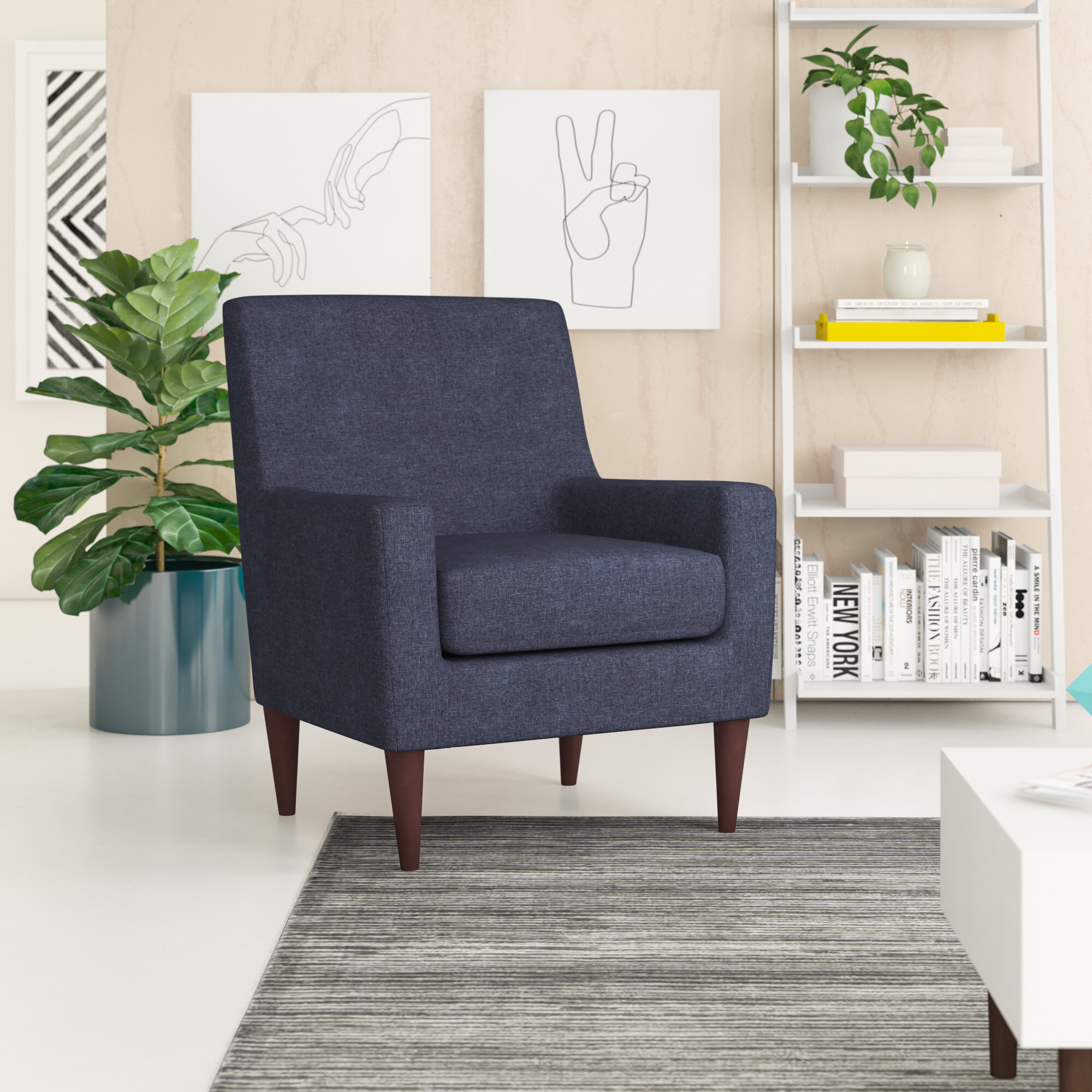 Blue Faux Leather Accent Chairs Youll Love In 2021 Wayfair
