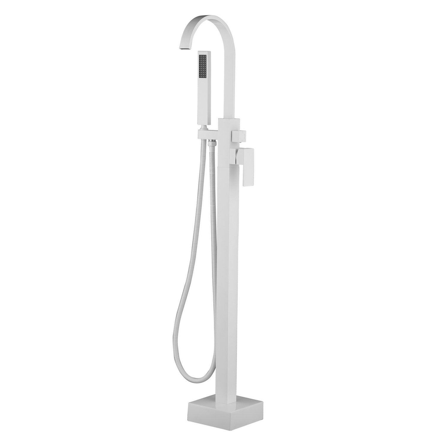 Helixbath Snoqualmie Gooseneck Modern Single Handle Floor Mount Freestanding Tub Filler With Hand Shower Helixbath Snoqualmie Gooseneck Modern Single Handle Floor Mount Freestanding Tub Filler With Hand Shower