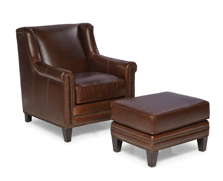 wayfair leather chair and ottoman