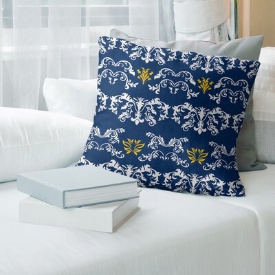 Los Angeles Football Baroque Square Pillow Cover & Insert East Urban Home Color: White/Navy Blue/Gold, Size: 20