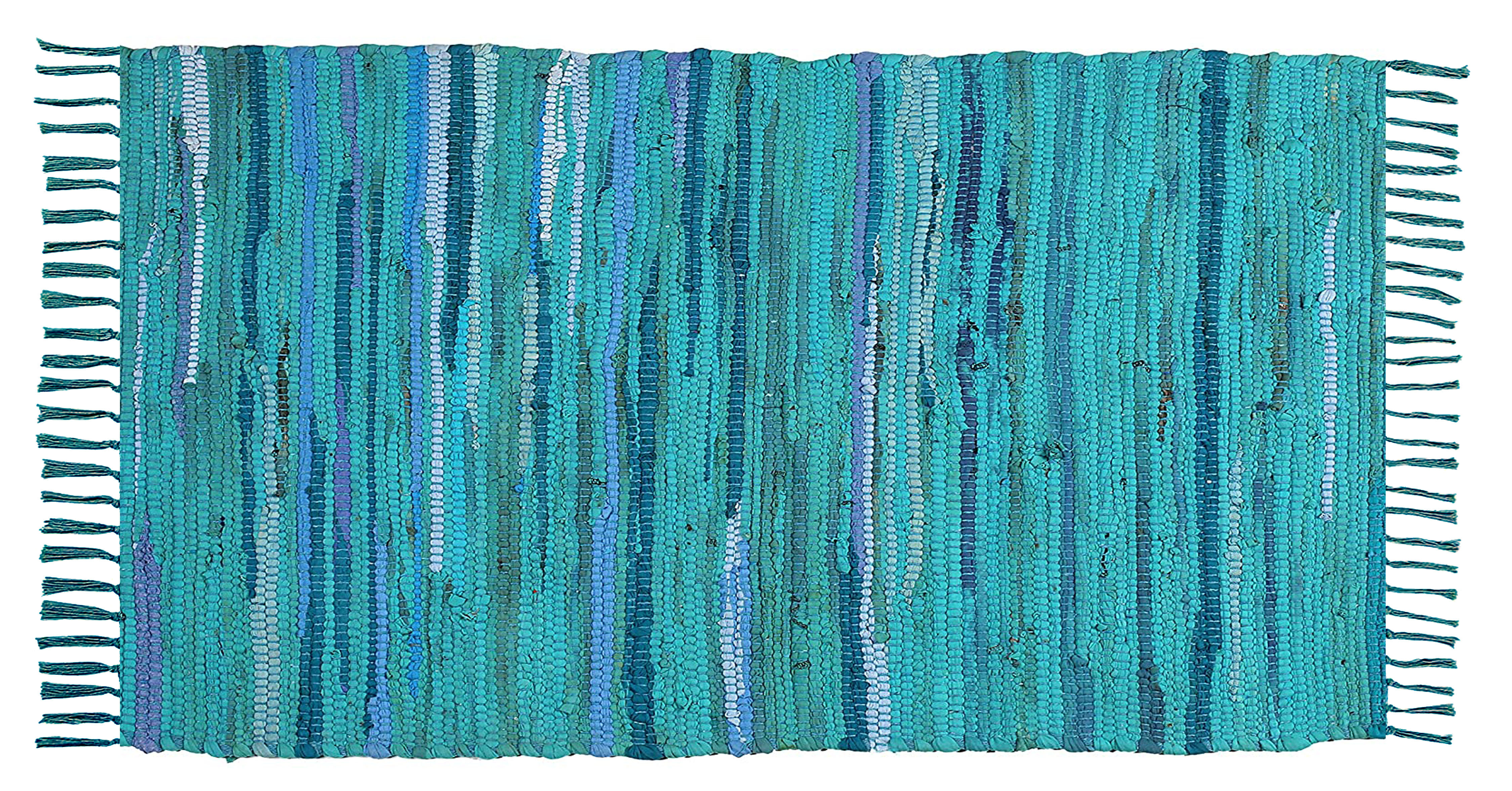 Vibrant Hand Braided Cotton-Jute-Denim Chindi Reversible Area Rugs Multi Color 