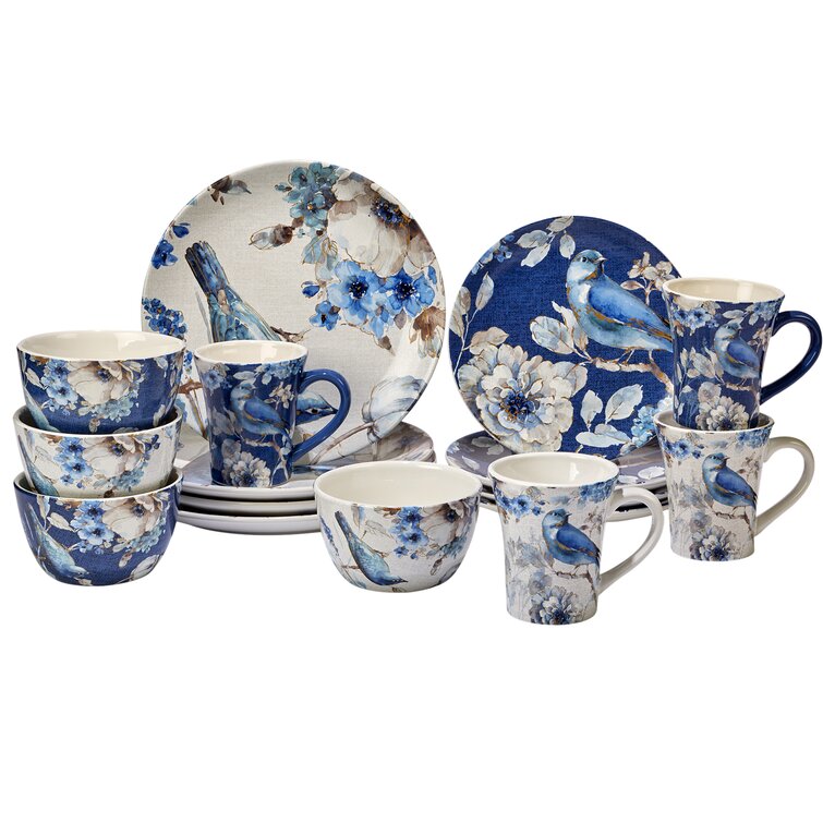 blue bird dinner set