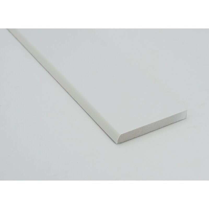 Floors 2000, Inc. 12" x 3" Porcelain Bullnose Tile Trim in White | Wayfair