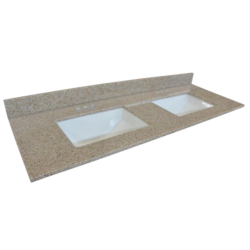 Design House Double Bowl Granite Vanity Top 61 Golden Sand Wayfair