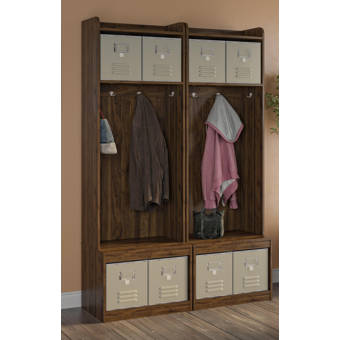 Novogratz Journey Entryway Hall Tree With Storage Bench Set Of 2 Wayfair Ca