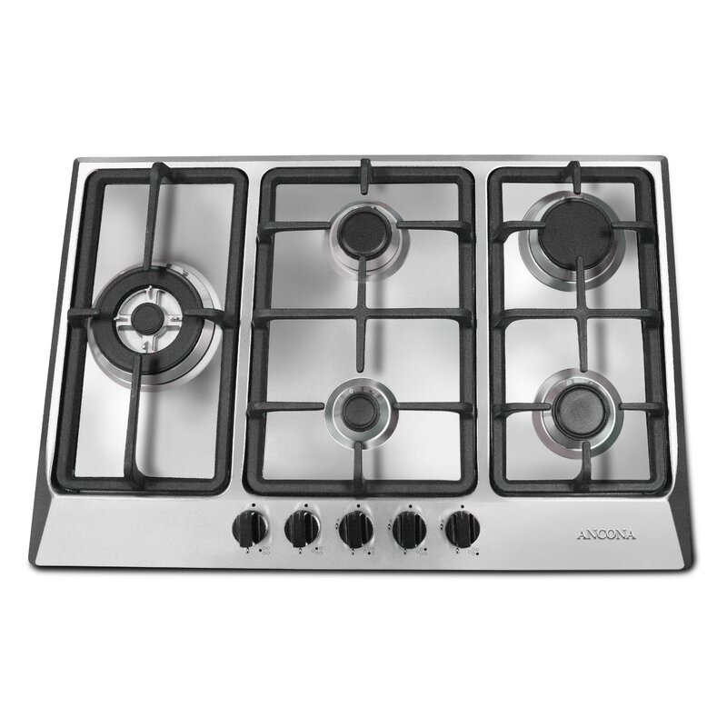 Ancona 30 Gas Cooktop With 5 Burners And Cast Iron Griddle