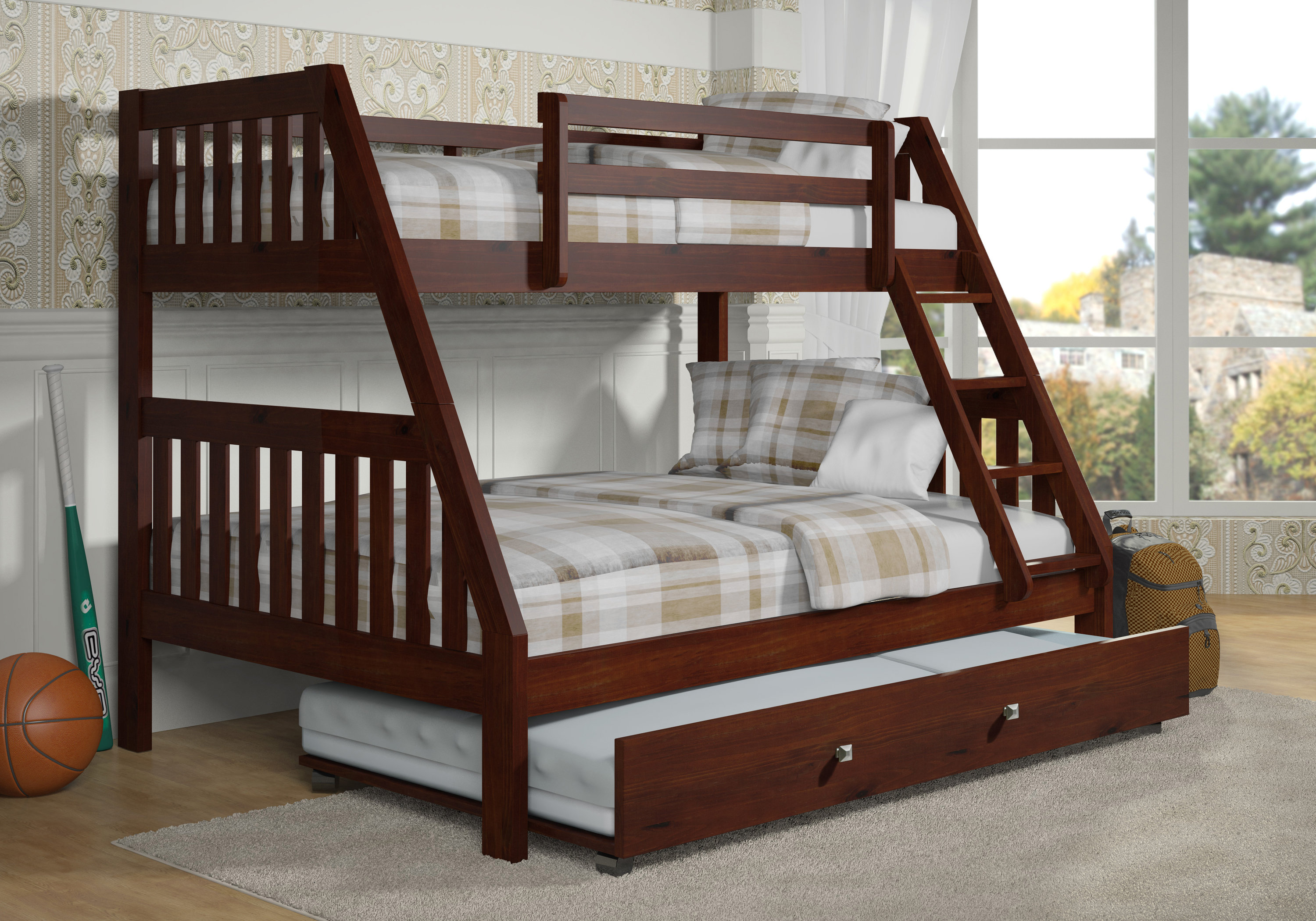 Harriet Bee Chancey Twin Over Full Bunk Bed With Trundle Reviews Wayfair