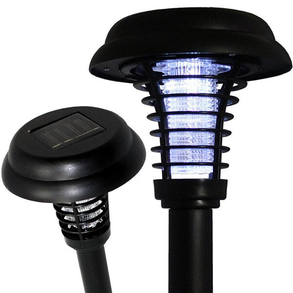 Mosquito Fly Insect ZAPPER Killer Solar Powered Outdoor Garden Led Light Black 