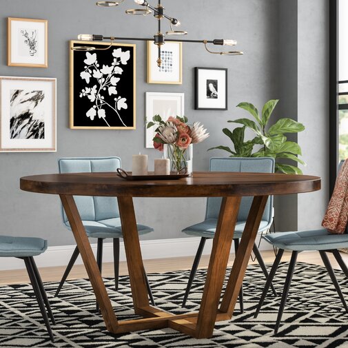 Ivy Bronx Macarthur Solid Wood Dining Table 