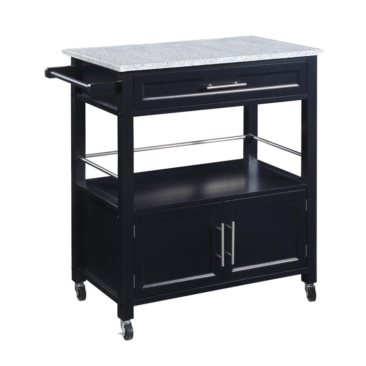 Winston Porter Lodovica Spacious Kitchen Cart With Granite Top Wayfair