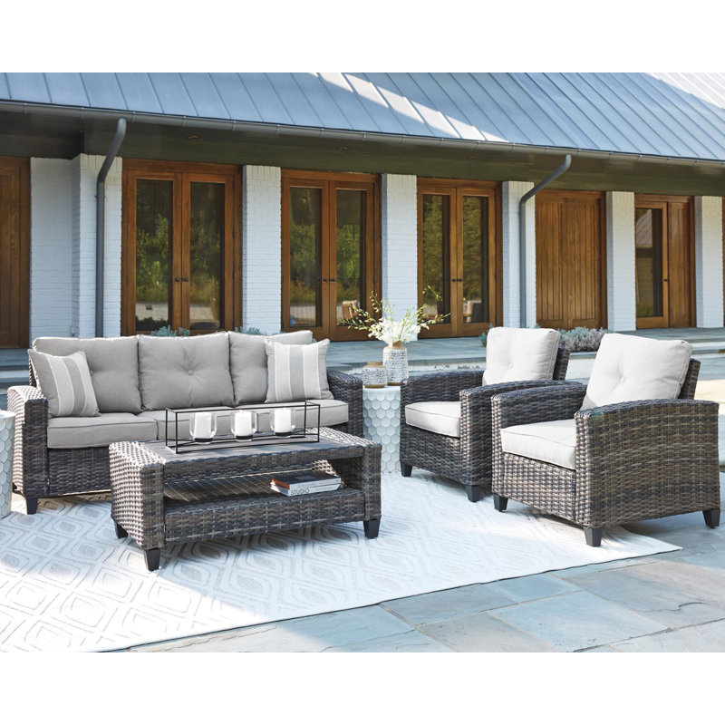 Bay Isle Home Ludowici 4 Piece Rattan Sofa Seating Group With Cushions Reviews Wayfair