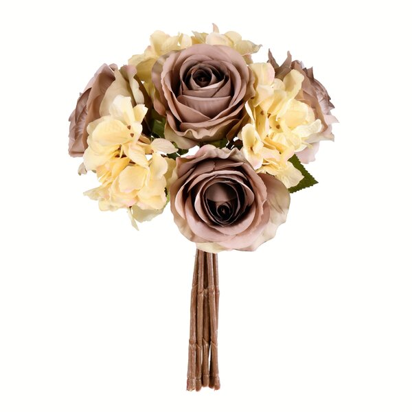 12 Stem Ivory Artificial Rosebud Flower Bundle x 25cm Wedding Home Display 