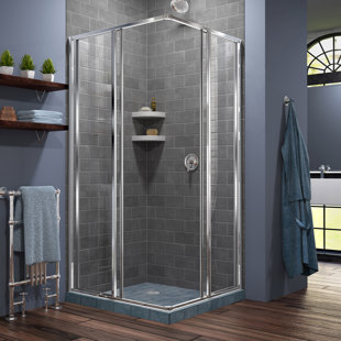 Shower Stalls Enclosures At Great Prices Wayfair Cornerview 34 5 X 72 Square Sliding Shower Enclosure
