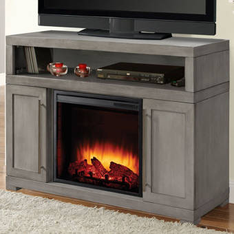 August Grove Derrynisk Tv Stand For Tvs Up To 70 With Electric Fireplace Included Reviews Wayfair
