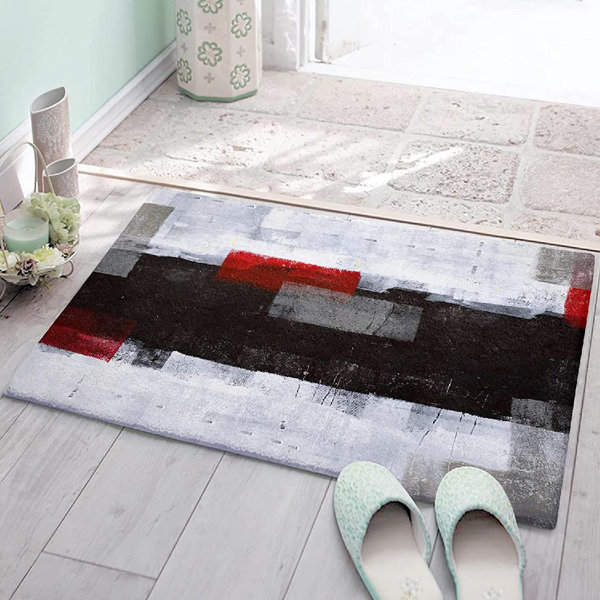 Abstract Geometric Box Floor Rug Carpet Mat Bathroom Mat Non-slip Pad 40x60cm 