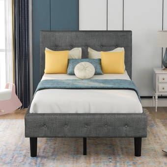 Latitude Run Dayani Twin Tufted Solid Wood And Upholstered Low Profile Platform Bed Wayfair