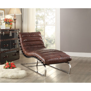 Go to store & view more images 17 Stories Lockman Top Grain Leather Chaise Lounge