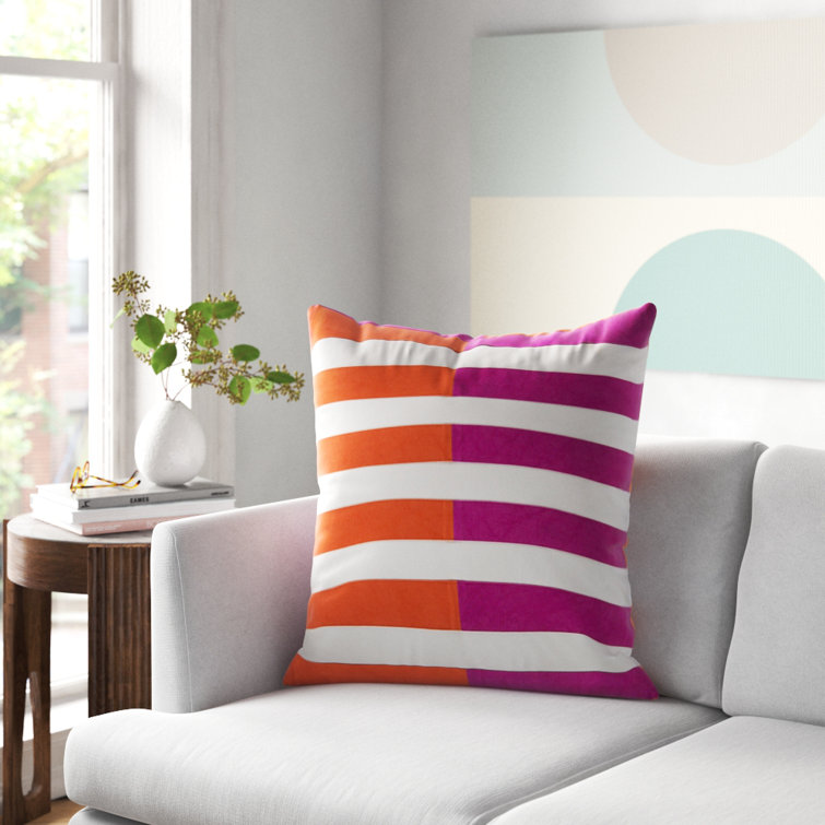 Beachcrest Home Demarco Cotton Striped Throw Pillow Reviews Wayfair