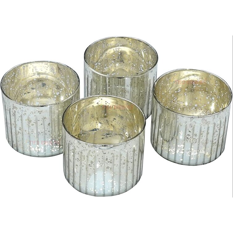 Also as Mini Glass Flower Vases Mercury Glass Tea Light Candle Holders for Table Centerpiece Ideal for Wedding Holiday Party and Home Decoration Y G ESTART Christmas Votive Candle Holder Set of 4