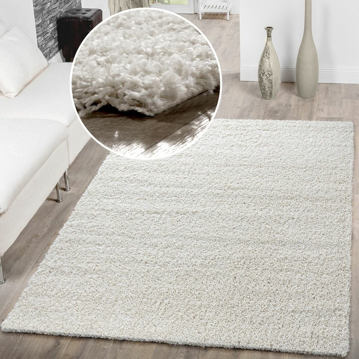 Ebern Designs Shag Rug High Pile Solid Cream One Colour Area Rugs For Living Room And Bedroom Reviews Wayfair Ca