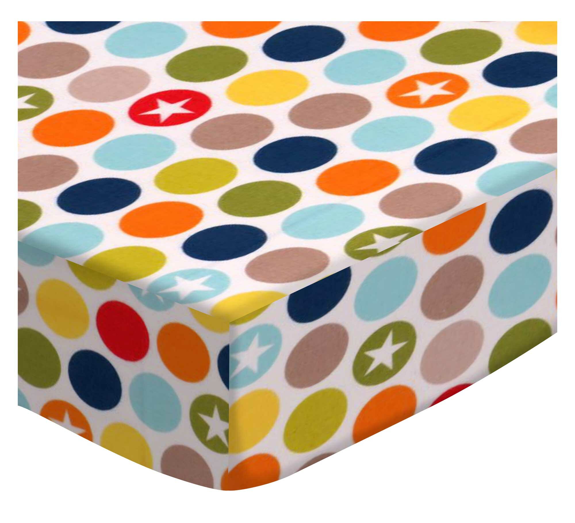 Sheetworld Colored Dots And Stars Fitted Crib Sheet Wayfair