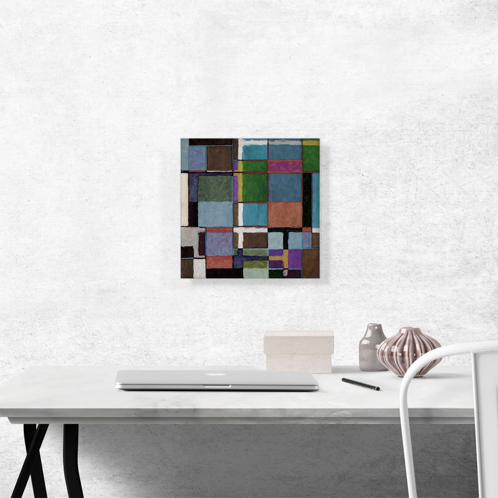 ARTCANVAS Modern A Grid Of Colors Wrapped Canvas Painting Wayfair