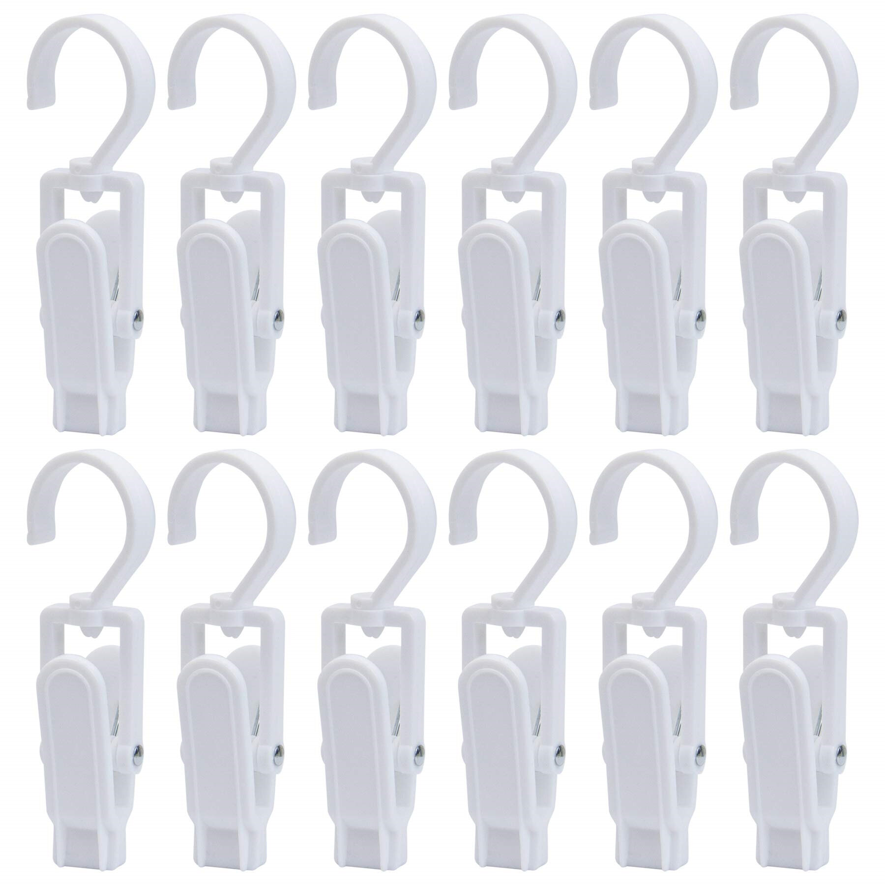 Aipaide 20PCS Laundry Hooks Clip Portable Anti-Slip Plastic Hangers Clips with 360 Degree Swivel Hook for Clothes Curtain Bath Towel Hat Sheets Coat