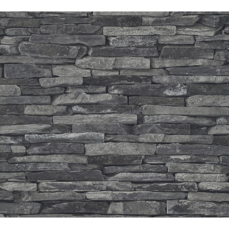 Millwood Pines Wallick Wood Stone Brick 33 L X 21 W Wallpaper