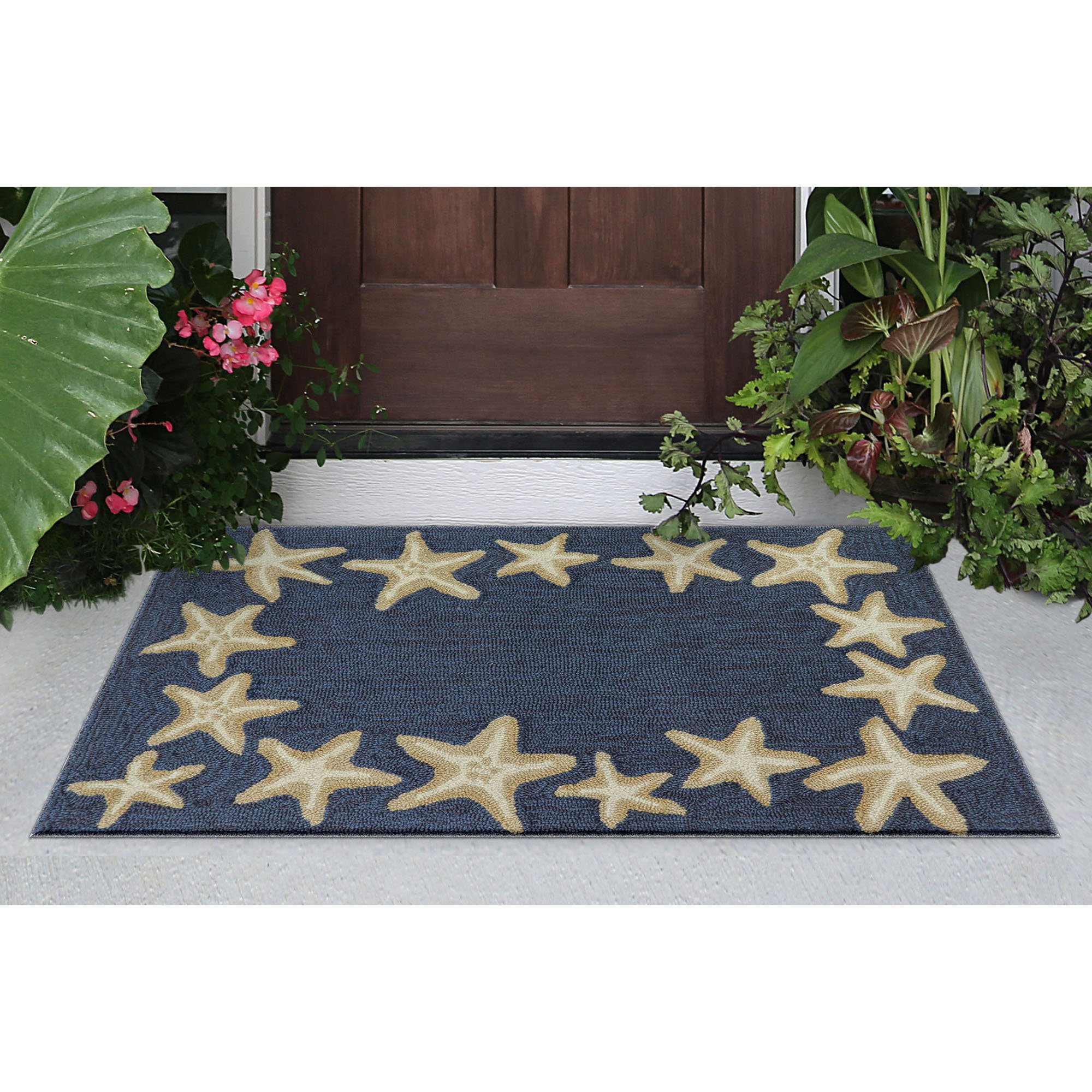 Highland Dunes Claycomb Starfish Border Hand Tufted Denim Indoor Outdoor Area Rug Reviews Wayfair