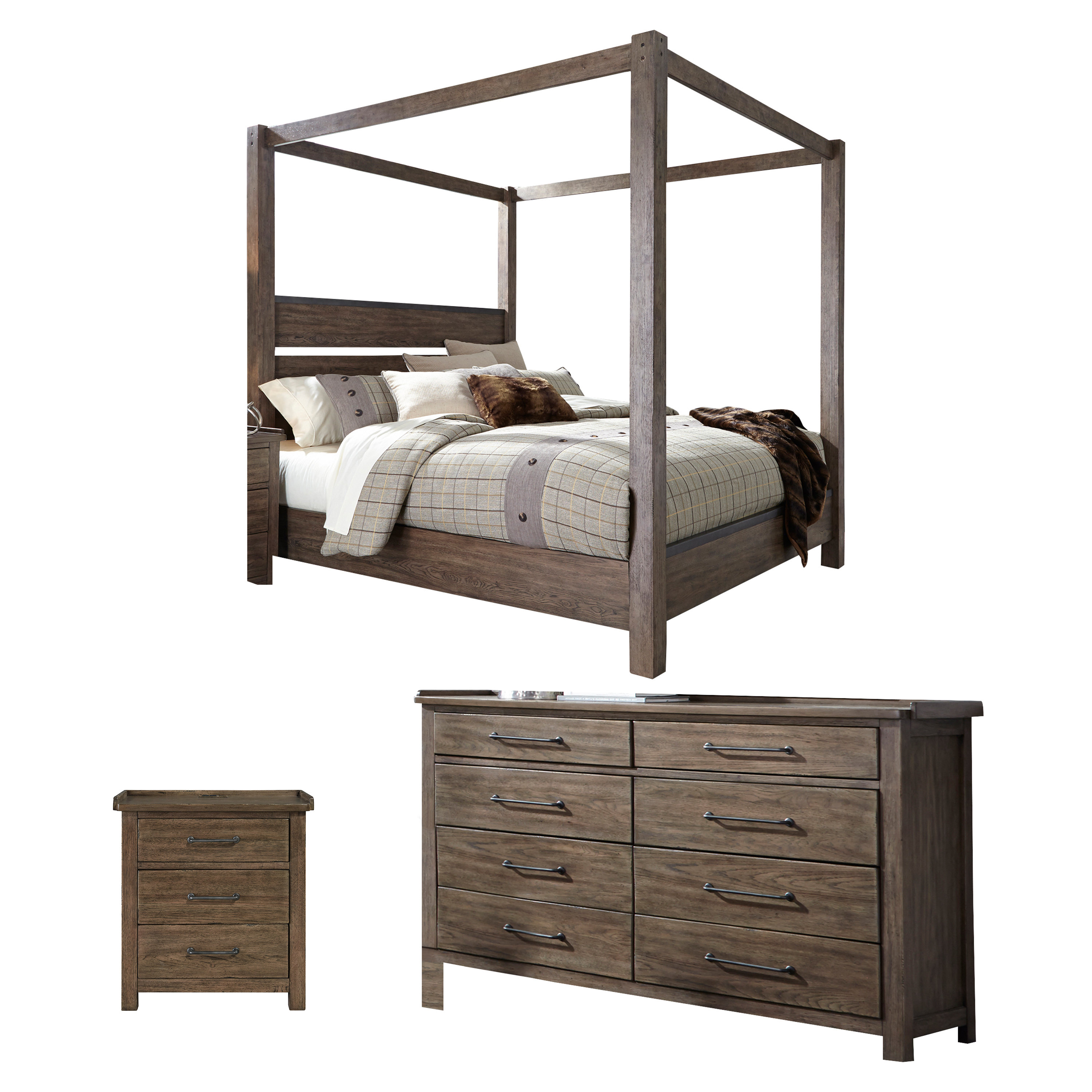 Three Posts Bartow Standard Four Poster Canopy Solid Wood Configurable Bed Set Reviews Wayfair Four Poster Canopy Solid Wood