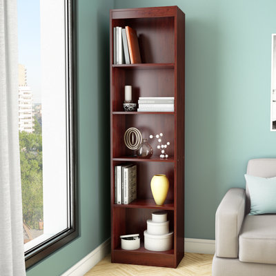 Axess Narrow 5-Shelf Narrow Bookcase Pure White