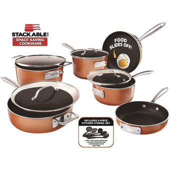 Gotham Steel 15 Piece Aluminum Non Stick Cookware Set Reviews Wayfair