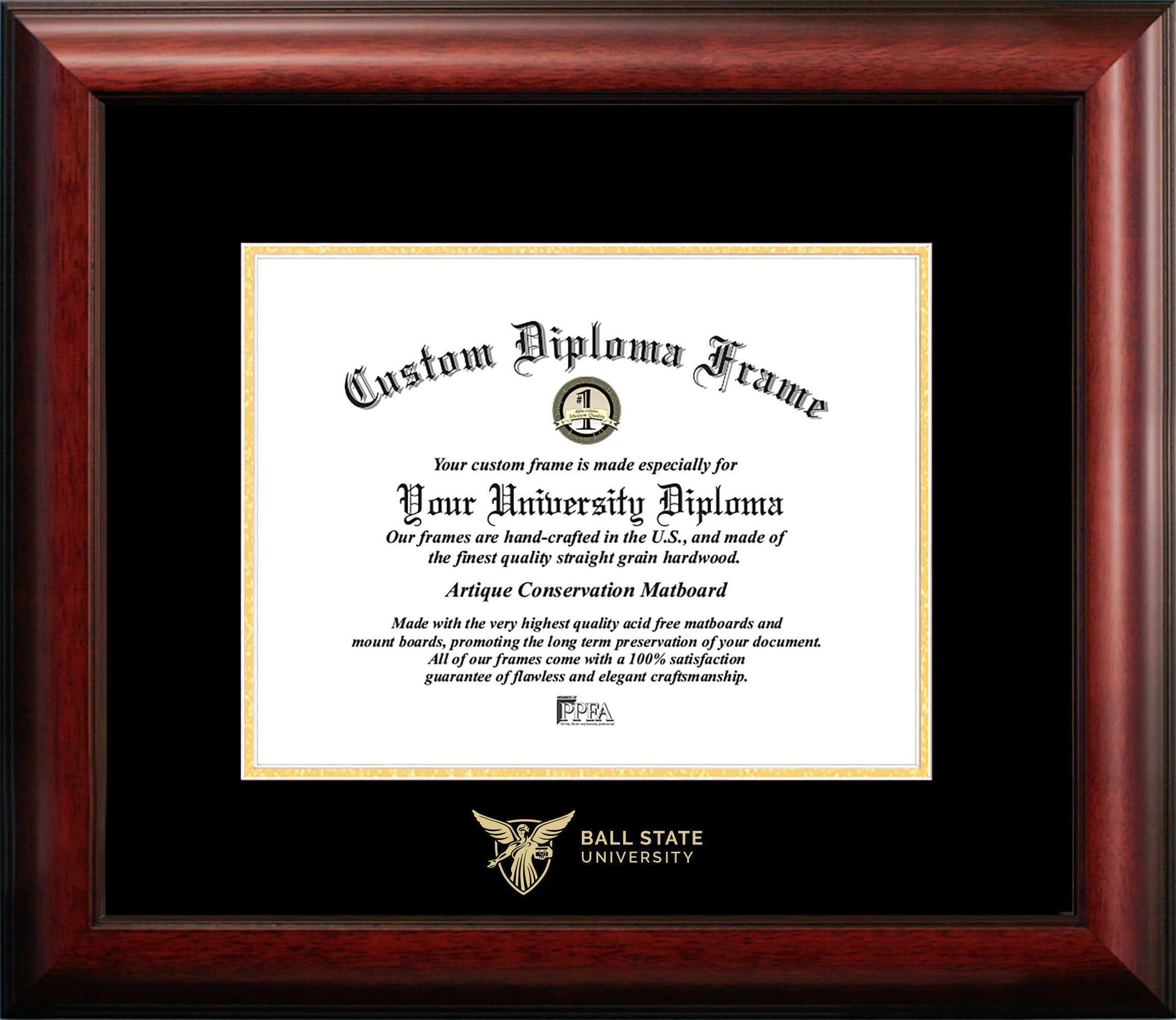One Size Campus Images NCAA Ball State Cardinals Unisex Silver Medallion Frame Ball State University 10w x 8h Silver Embossed Diploma Frame Lithograph Brown