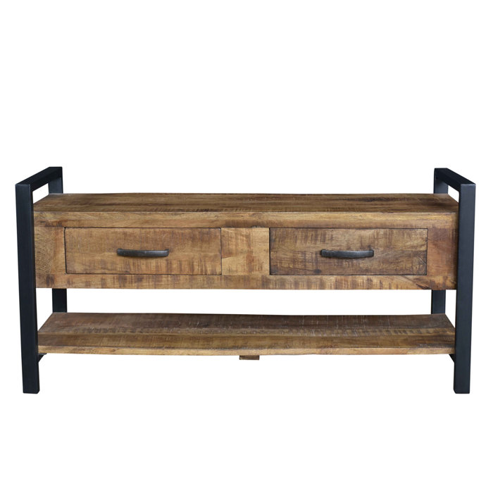 Union Rustic Hanks Wood Storage Bench Wayfair Ca
