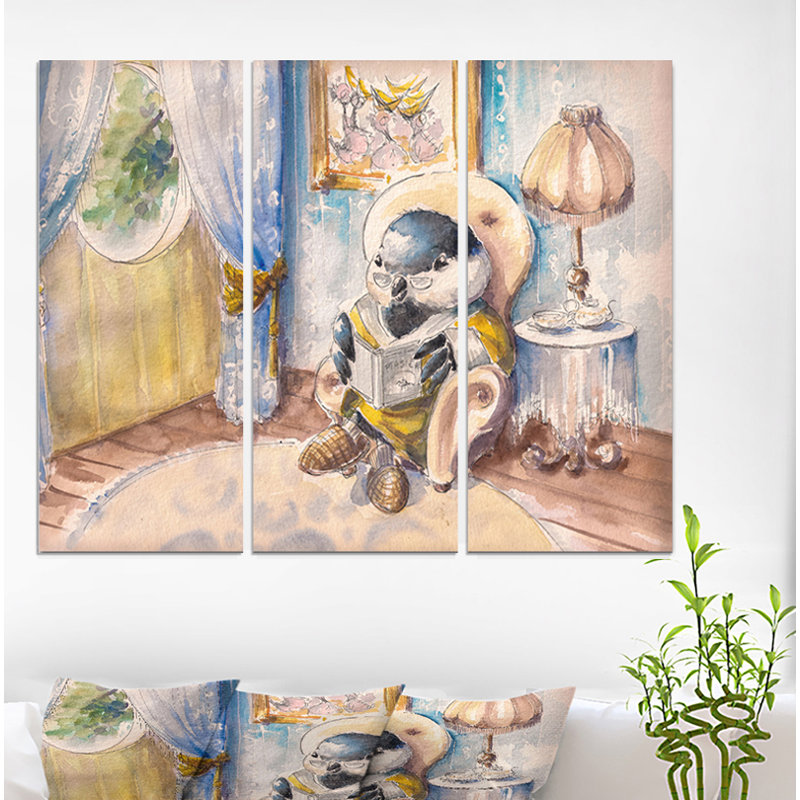 East Urban Home Great Tit At Home Oil Painting Print Multi Piece