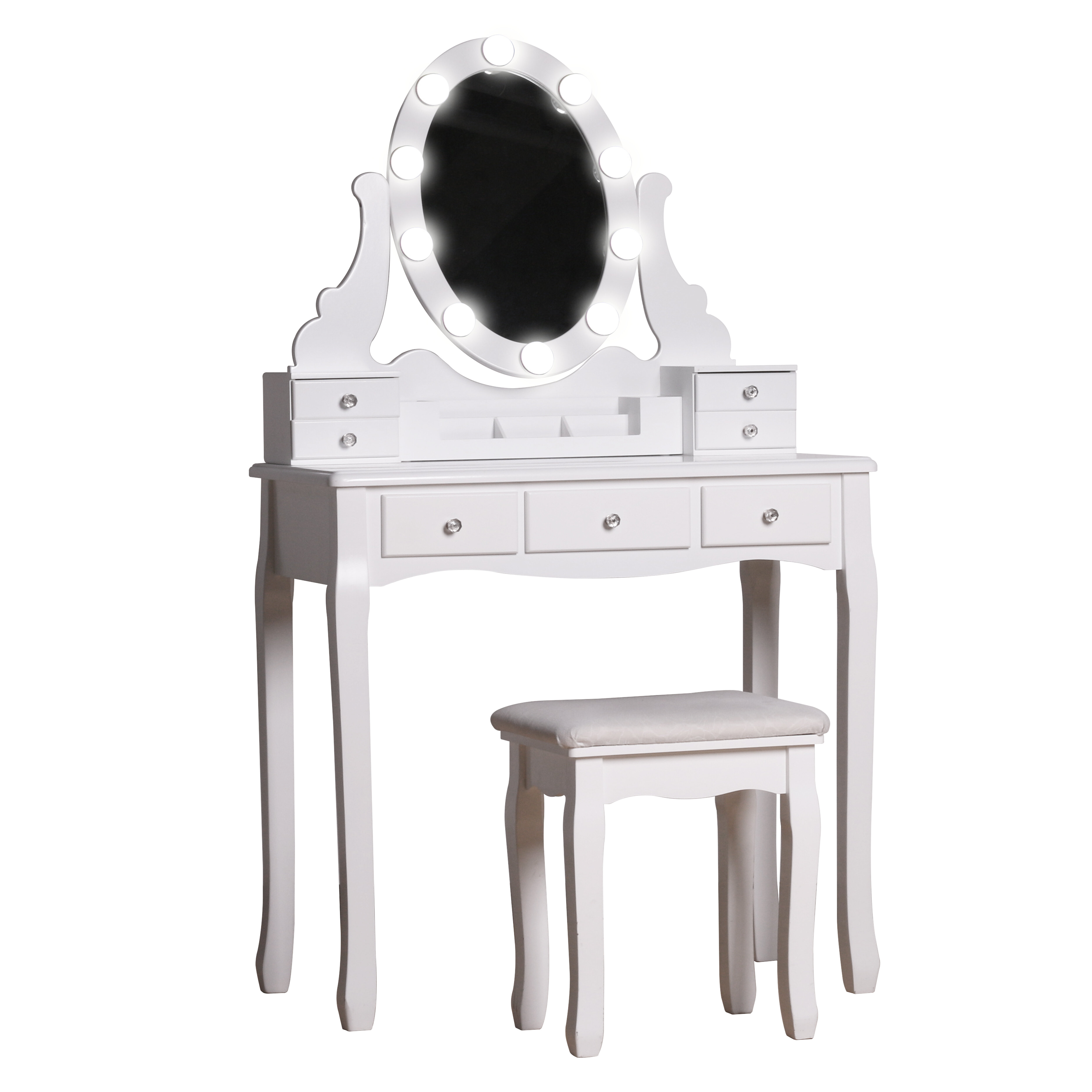 Mercer41 Lorenco Solid Wood Vanity Set With Stool And Mirror Reviews Wayfair