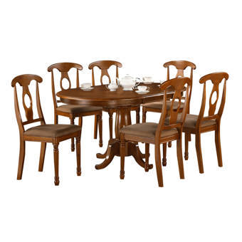 August Grove Spurling 7 Piece 36 Butterfly Leaf Solid Wood Dining Set Reviews Wayfair