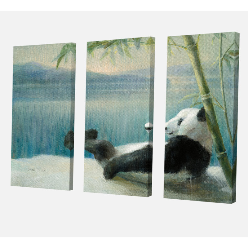 East Urban Home Panda After A Long Day Painting Multi Piece