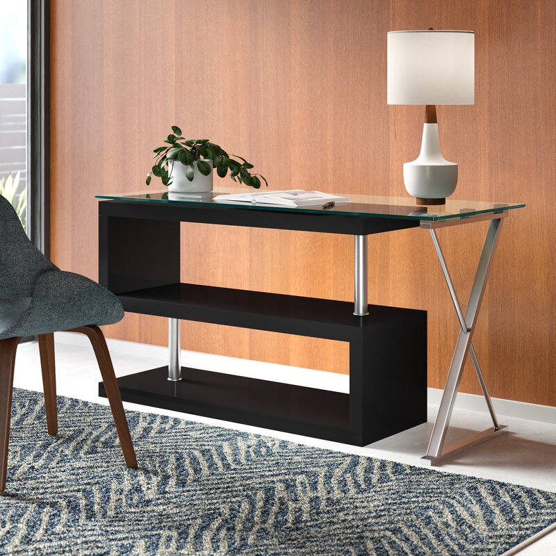 Lachlan Glass L Shape Credenza Desk Reviews Allmodern