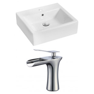 Go to store & view more images Royal Purple Bath Kitchen Ceramic Rectangular Vessel Bathroom Sink with Faucet and Overflow