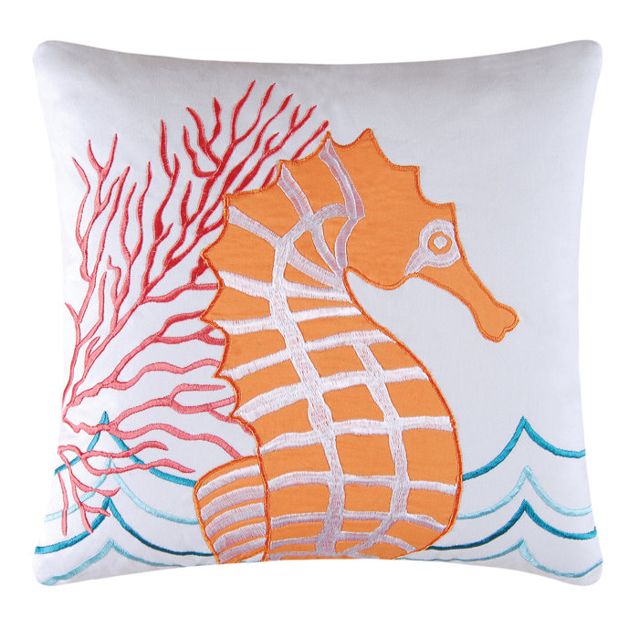 Kess InHouse Kess Original Deck The Hollies Orange Teal 23 x 23 Square Floor Pillow