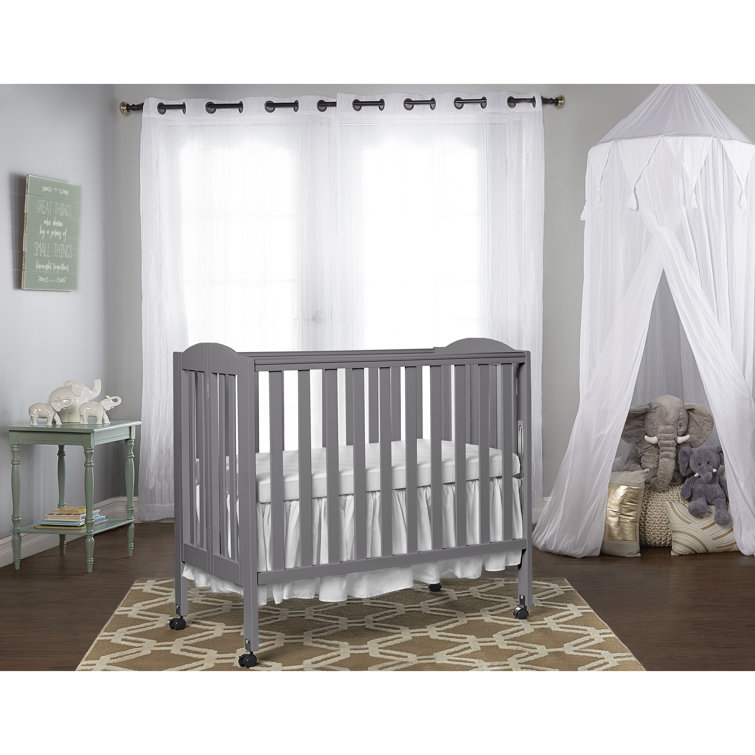 grey portable crib