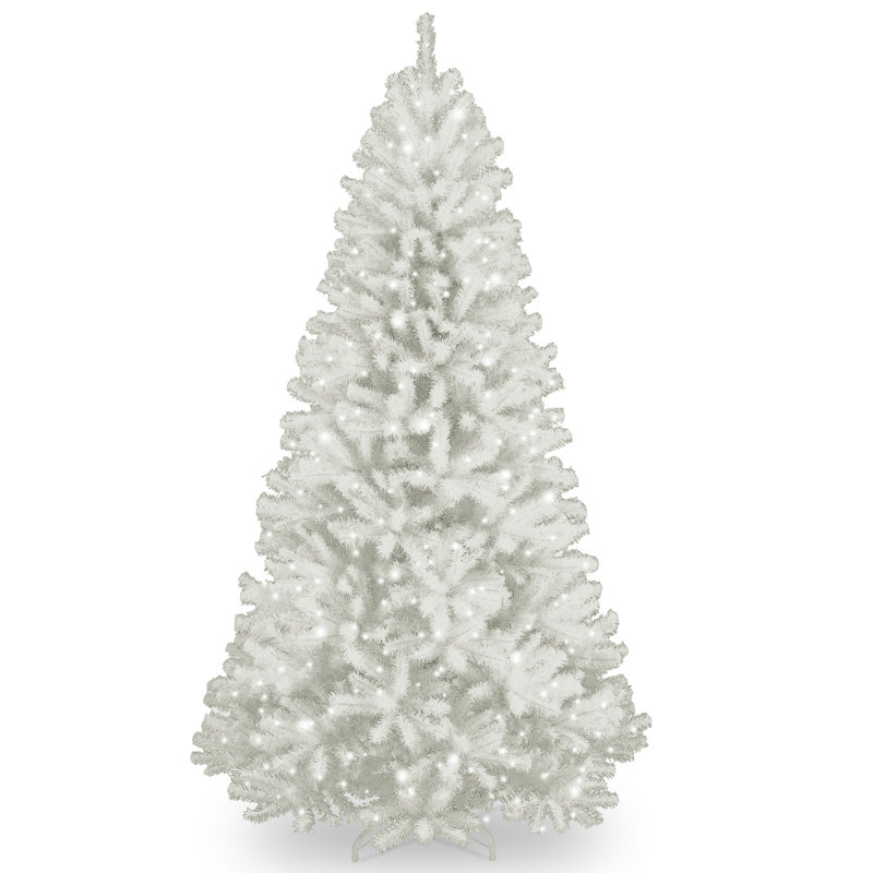 Willa Arlo Interiors Spruce 7 White Artificial Christmas Tree With Spruce 7 White Artificial Christmas Tree With 550 Clear Lights And Stand