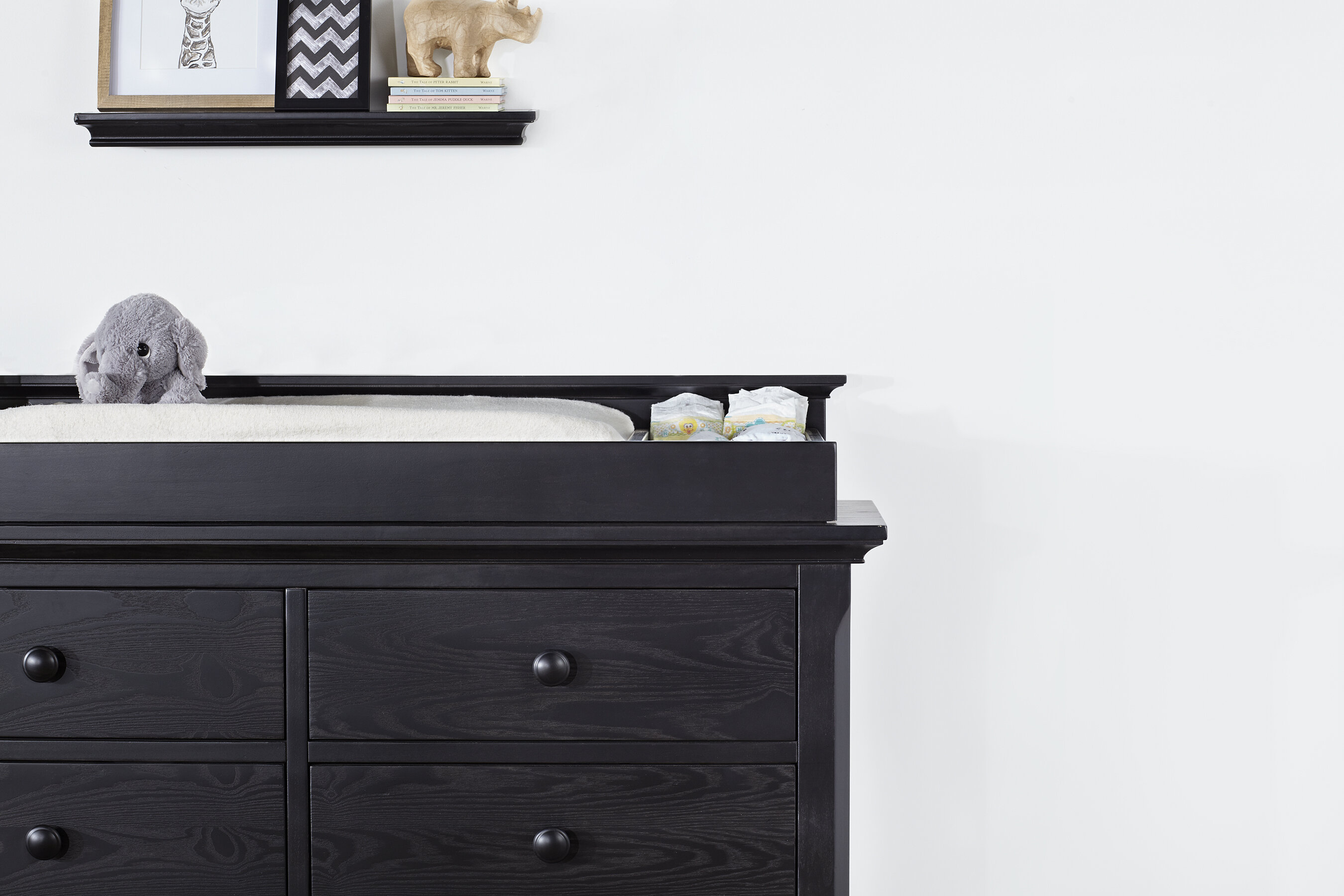 black changing table topper