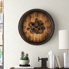 New Wall Clock Steampunk Heart Pierced Cupid Gearwork Painted Resin Home Office 