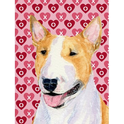 Dalmatian Hearts Love and Valentine's Day House Vertical Flag East Urban Home Dog Breed: Bull Terrier (White and Biege)