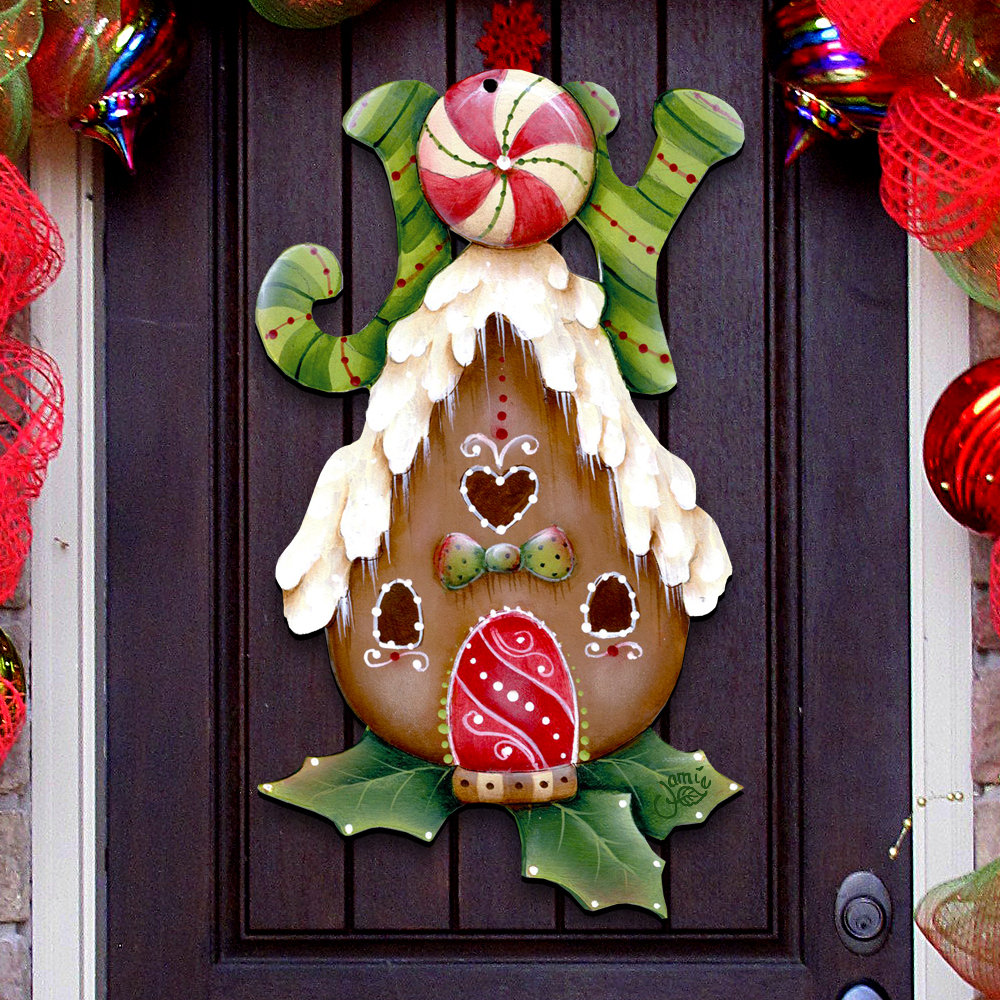 The Holiday Aisle Joy Gingerbread House Door Hanger Wayfair