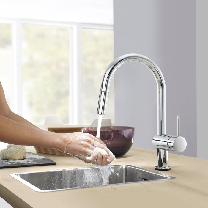 Grohe Minta Pull Out Touch Single Handle Kitchen Faucet Wayfair Ca