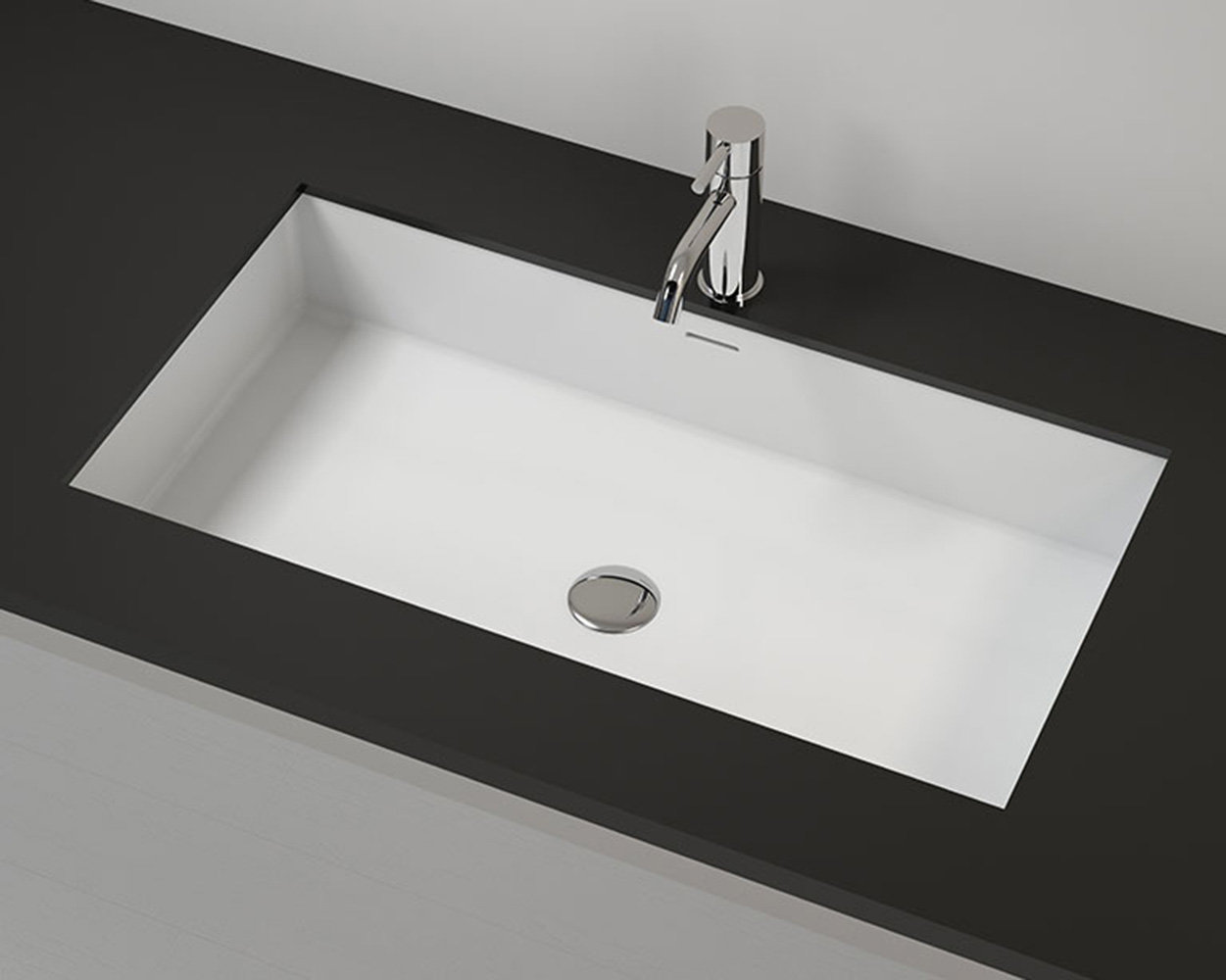 Badeloft 16.3'' Polymarble Rectangular Undermount Bathroom Sink with