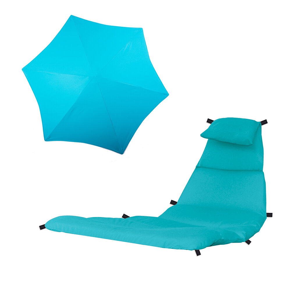 Patio Chair Hammock with Umbrella, Stand and Cushion (USA Seller) Ebern